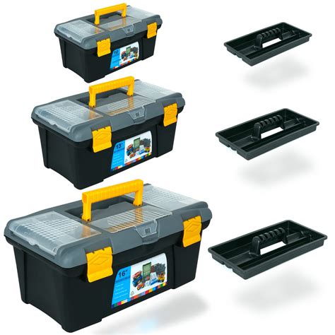 Buy ZENO3 Piece Plastic Toolbox Organiser Set | 10" 13" 16" Inch Tool ...