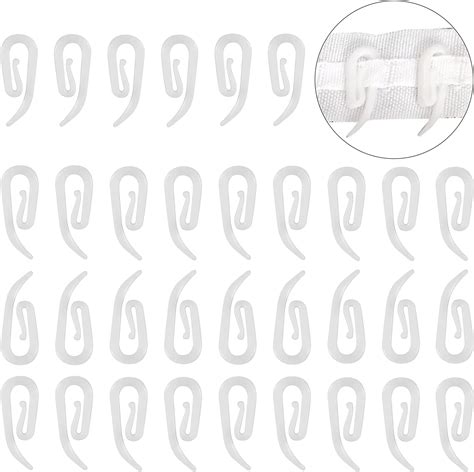 Hommakr 130 Pcs Curtain Hooks Plastic White 28cm X 12cm Premium