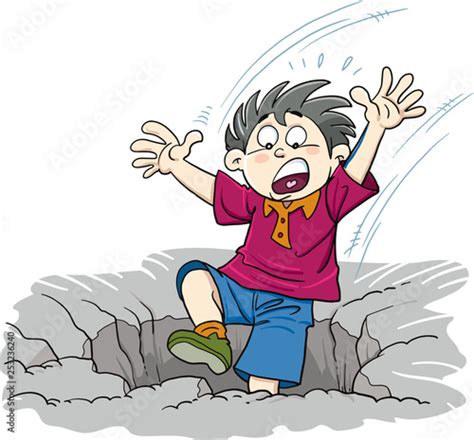 The Boy Is Falling Into The Hole Buy This Stock Vector And Explore