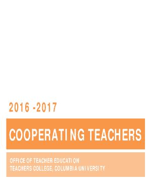 Fillable Online Welcome To The Cooperating Teacher Experience Fax Email