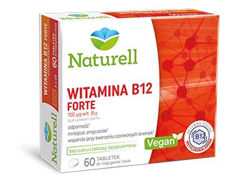 Naturell witamina B12 Forte 0 1mg 60 tabletek ᐈ Cena Opinie Wskazania