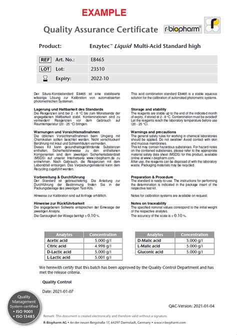 Biotica Enzytec™ Liquid Multi Acid Standard High