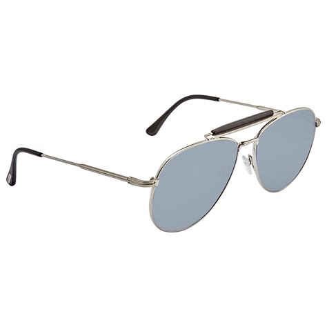 Tom Ford Sean Grey Silver Mirror Pilot Mens Sunglasses Ft0536 16c 664689890484 Sunglasses