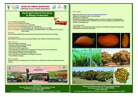 Good Agricultural Practices in Mango Production | ICAR-Indian Institute of Horticultural Research