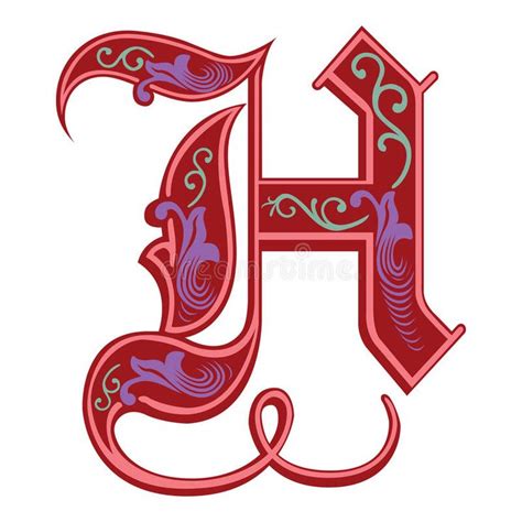 Old English Font Letter H