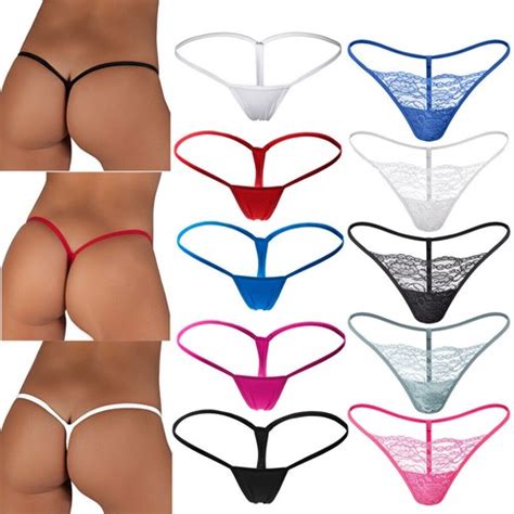 Pack Womens Sexy Underwear Panties Micro Mini Thong G String Lingerie Panty US EBay