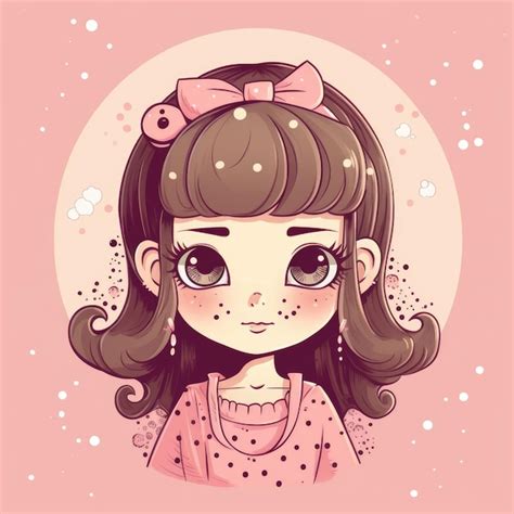 Uma Linda Garota De Anime Estilo Kawaii De Desenho Animado Garota De