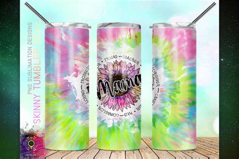 Mama Sunflower Pastel Tie Dye Tumbler Graphic By Micon Designs