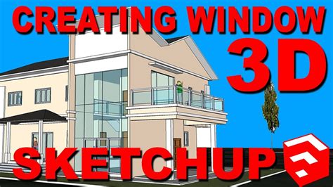 Creating Window Tingkap 3d Sketchup Tutorial Part 5 With Subtitle