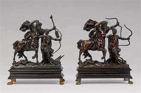 Pair of groups with the Education of Achilles by the Centaur Chiron