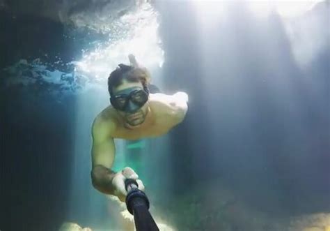 Underwater Freediving In Caves