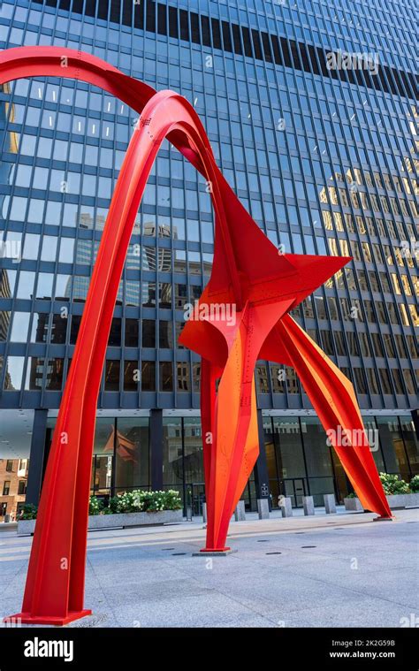 Flamingo sculpture created by American artist Alexander Calder, Chicago ...