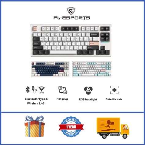FL ESPORTS FL Wireless Mechanical Keyboard Keys RGB Light Hot Plug Gaming Keyboard