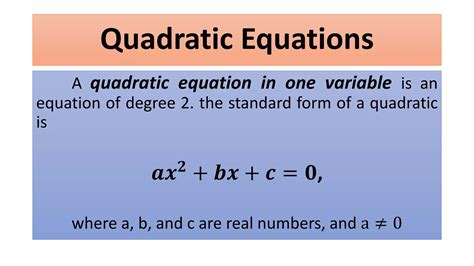 Quadratic equations and function | PPTX