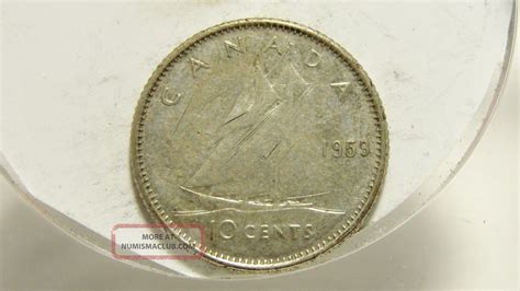 1959 10c Canada 10 Cents Silver Canadian Dime 4352