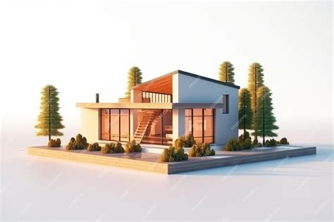 Premium Ai Image 3d Minimalist Modern House And Design