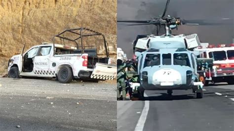 Choque Entre Patrulla De La Gn Y Tr Iler En La Autopista Guadalajara