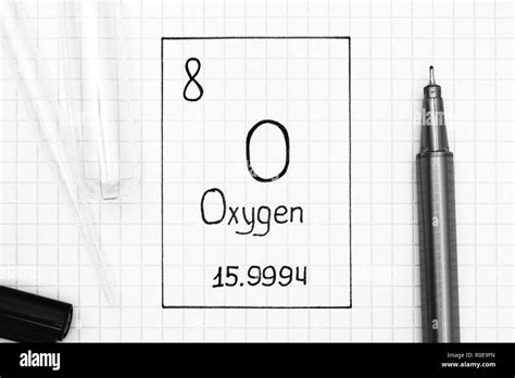 The Periodic Table Of Elements Handwriting Chemical Element Oxygen O