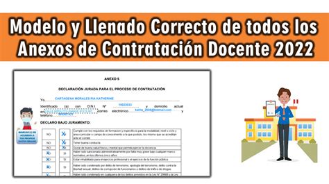 Contrato Docente Modelo Y Llenado Correcto De Todos Los Anexos De