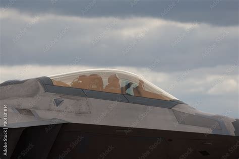 Fighter Pilot in cockpit of F22 Raptor Stock Photo | Adobe Stock