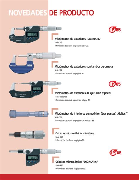 Micrómetros Exteriores y Interiores de 2 y 3 contáctos