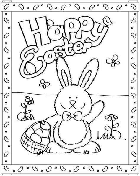 Happy Easter Easter Coloring Pages Printable Easter Bunny Colouring