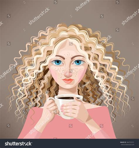 Blonde Girl Coffee Stock Vector Royalty Free 364723721 Shutterstock