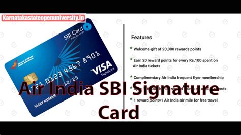 Air India Sbi Signature Card Benefits Features Eligibility Apply Online