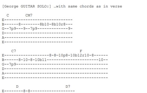 Something, Guitar solo The Beatles, Tabs (PDF)