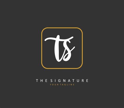 T S Ts Initial Letter Handwriting And Signature Logo A Concept