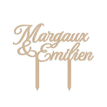 Cake Topper Mariage Personnalis En Bois Pr Noms Calligraphie Cake