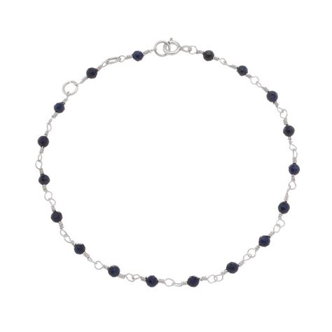 Pulseira De Prata 925 Pedras Lapis Lazuli Elo7