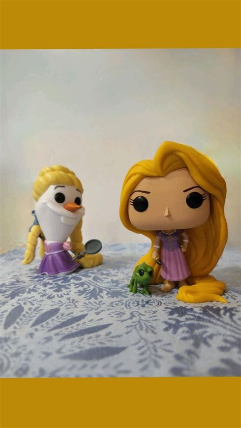 Olaf As Rapunzel And Rapunzel With Pascal Funko Pops