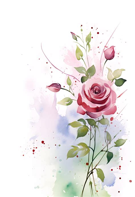 Premium Photo | Pink roses with a watercolor background