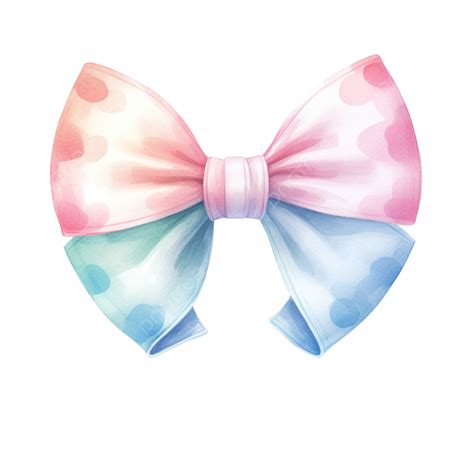 Watercolor Bow Illustration Ai Generative Ribbon Watercolor Bow Png