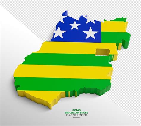 Premium PSD Map Of Brazilian State Goias In 3d Render With