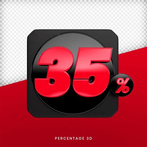 Premium Psd 35 Percentage 3d Render Premium Psd