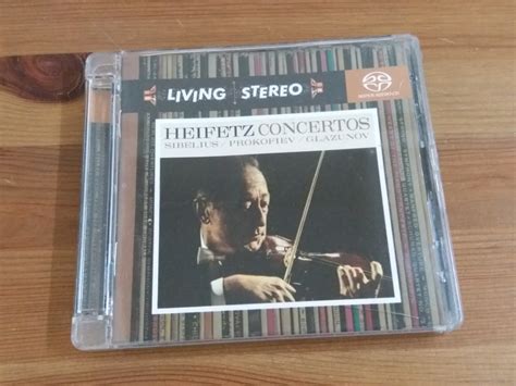 Super Audio Cd Violin Concertos Jascha Heifetz Sacd By Sibelius