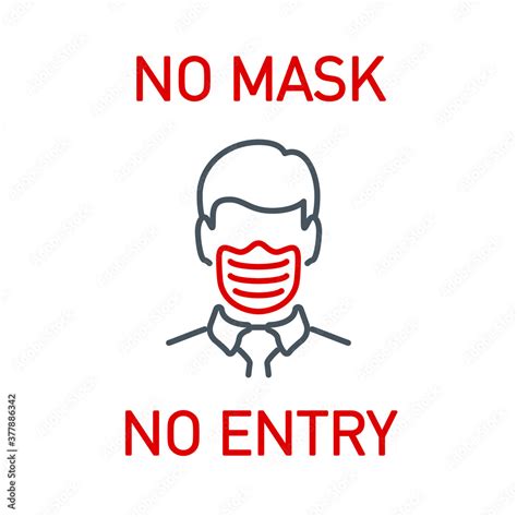 No Face Mask No Entry Wrong And Right Wear Red Line Icon Banner