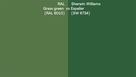 Ral Grass Green Ral 6010 Vs Sherwin Williams Espalier Sw 6734 Side