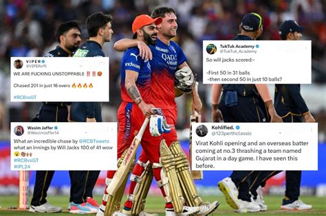 Twitter Erupts As Will Jacks And Kohli S Batting Brilliance Leads RCB