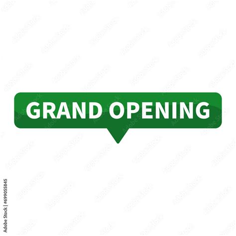 Grand Opening In Green Rectangle Shape For Announcement Promotion