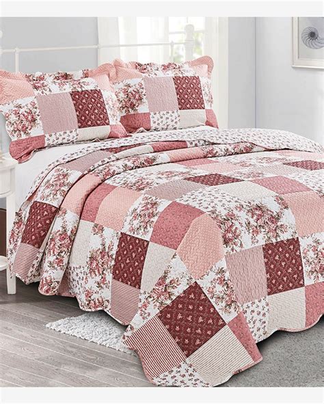 Riachuelo Colcha Evolution Patchwork King Camesa Rosa