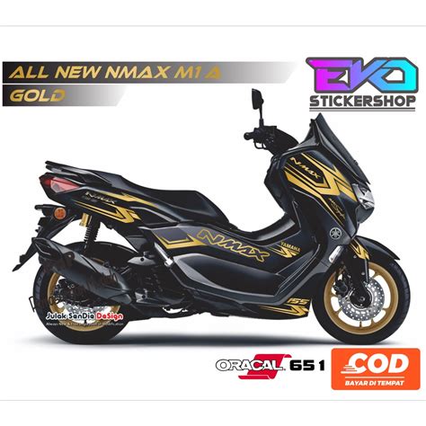 Jual Stiker All New Nmax Hitam Cutting Sticker Gold Striping Nmax