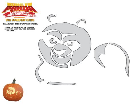 FREE Printable Kung Fu Panda Pumpkin Stencil - Jinxy Kids