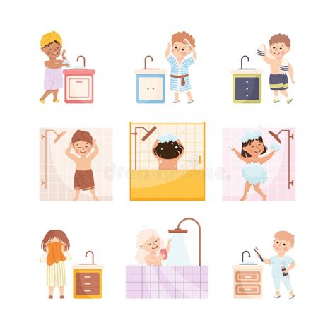 Washing Hair Little Girl Stock Illustrations – 179 Washing Hair Little ...