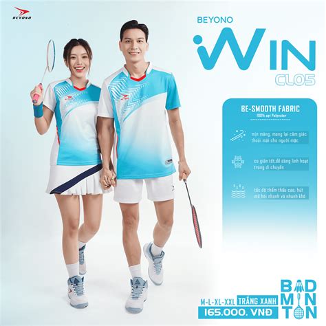 Áo Thể Thao Cầu Lông Nam Nữ Beyono Win CL05 - Trắng Xanh - BEYONO VIỆT NAM