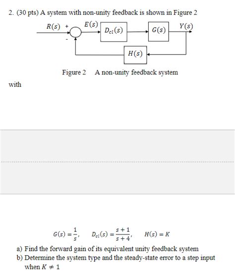 Solved Pts A System With Non Unity Feedback Is Shown Chegg