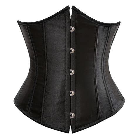 Zhitunemi Womens Satin Underbust Corset Bustier Waist Training Cincher