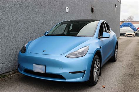 Tesla Model Y Matte Metallic Blue Twiisted Wrap